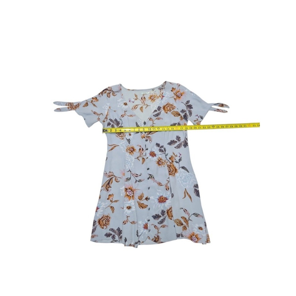Kimchi Blue Sally Sue Tie-Sleeve Blue Floral Mini Dress Women's Size Large - Picture 5 of 11